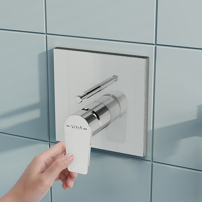 VitrA Flow Square UP-Badewannenarmatur (Ausladung Armatur: 90 mm, Chrom, Glänzend) | BAUHAUS