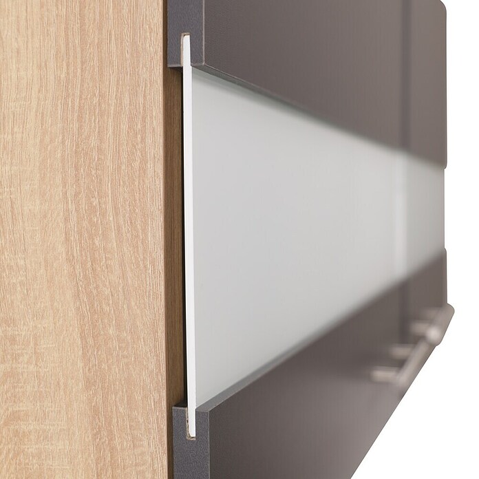Respekta Merle Küchen-Set (100 x 60 x 200 cm, Grau/Glas) | BAUHAUS