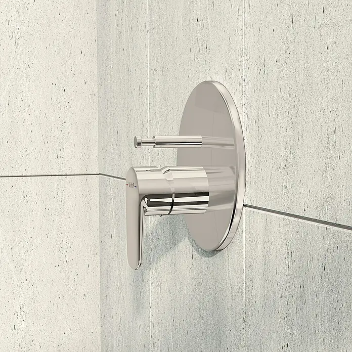 VitrA Flow Soft UP-Badewannenarmatur - Chrom, Glänzend, Ausladung Armatur: 87 mm - Verchromter Einhebel-Duschmischer mit Umsteller.