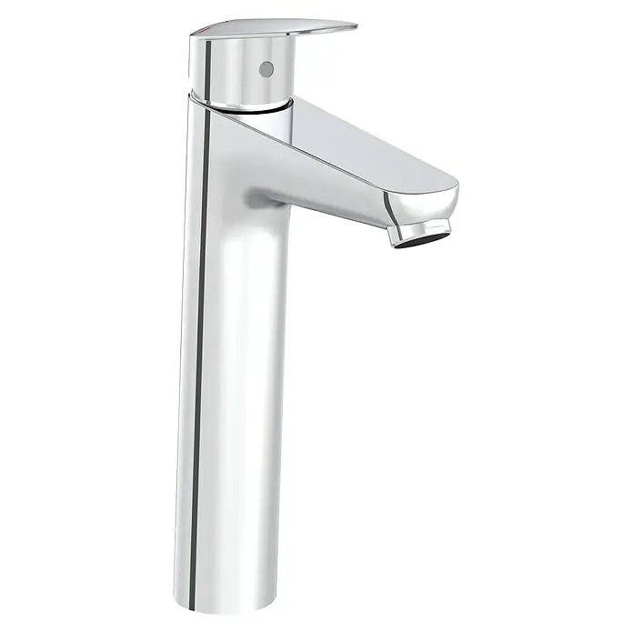 VitrA Flow Round Waschtischarmatur - Höhe: 27 cm, Ausladung Armatur: 151 mm, Chrom, Ohne Zugstange - Moderner Einhebelmischer aus Chrom für Waschbecken.