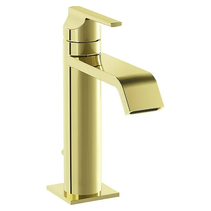 VitrA Suit Waschtischarmatur - Gold, Glänzend, Höhe: 19 cm - Moderner goldener Einhebel-Waschtischarmatur.