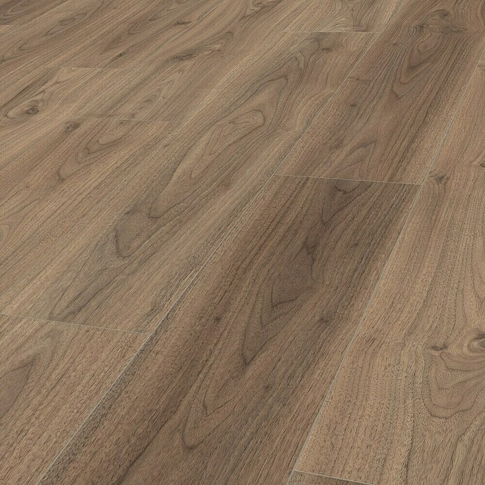 Egger Laminat NatureSense Aqua Langley Nussbaum hell (Langley Nussbaum hell, Landhausdiele, 1 292 x 193 x 8 mm) | BAUHAUS