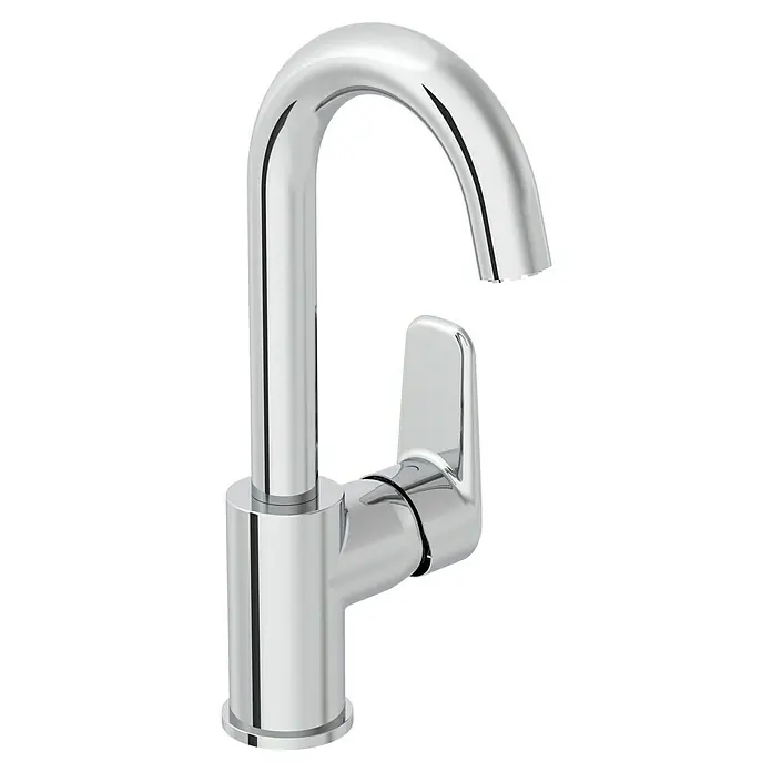 VitrA Flow Soft Waschtischarmatur - Chrom, Glänzend, Höhe: 28 cm - Glänzender Chrom-Einhebelmischer für Küche oder Bad.