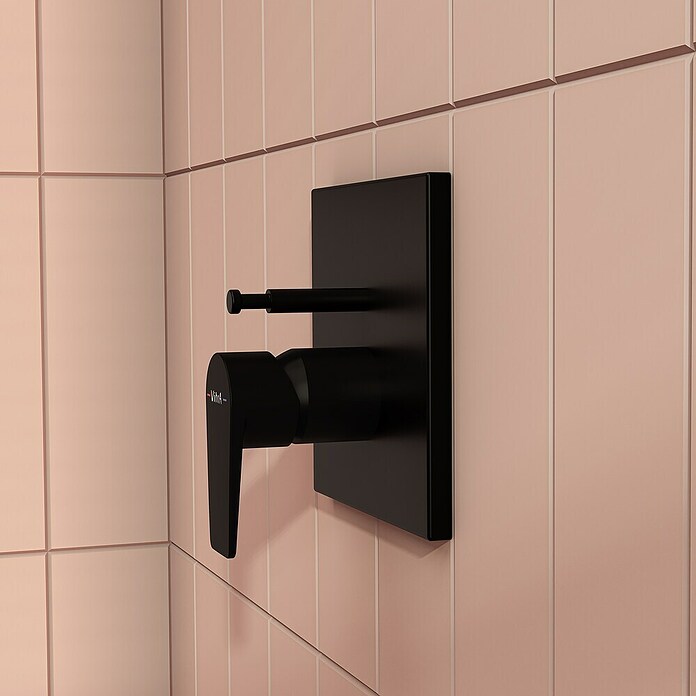 VitrA Flow Square UP-Badewannenarmatur (Ausladung Armatur: 90 mm, Schwarz, Matt) | BAUHAUS