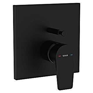VitrA Flow Square UP-Badewannenarmatur (Ausladung Armatur: 90 mm, Schwarz, Matt)