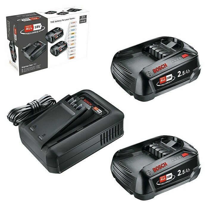 Bosch Power for All 18V Punjač i baterija 18V  (2 baterije, 2,5 Ah) | BAUHAUS