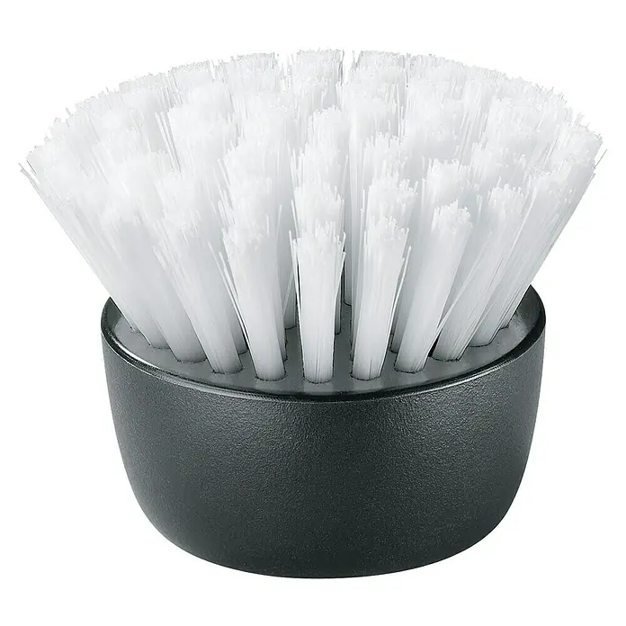 Bosch Softbürste - Passend für: Bosch Akku-Universalbürste UniversalBrush - Runder schwarzer Reinigungsbürstenkopf mit dichten weißen Borsten.