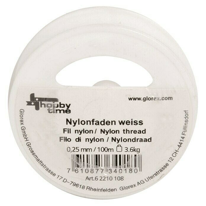 Hobby Time NylonfadenØ x L: 0,25 mm x 100 m, Transparent Front View