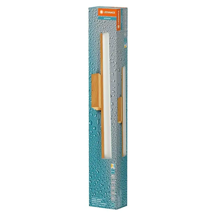 Ledvance Orbis Aplique LED para espejo - 10 W, L x An x Al: 60 x 8,8 x 5,7 cm, Madera, Blanco cálido - Luminaria LEDVANCE ORBIS® Mirror Bathroom 600MM Wood, ideal para ambientes húmedos. Diseño elegante con luz blanca cálida para un ambiente agradable.