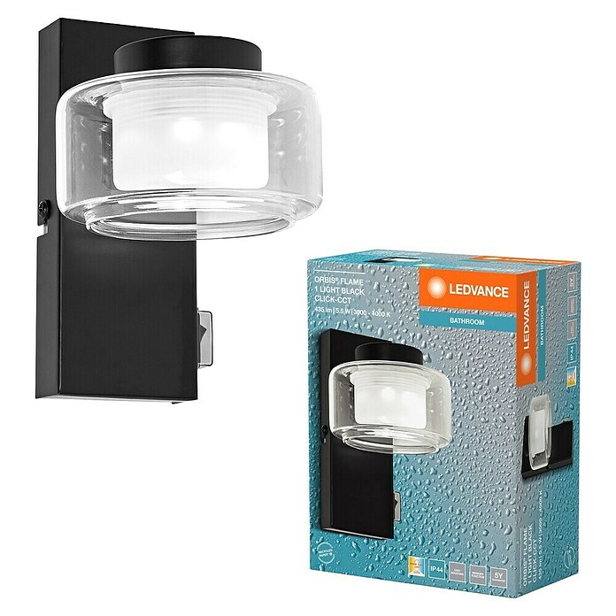 Ledvance Orbis Aplique de pared LED (5,5 W, L x An x Al: 10 x 12 x 15 cm, Negro, 1 ud.) | BAUHAUS
