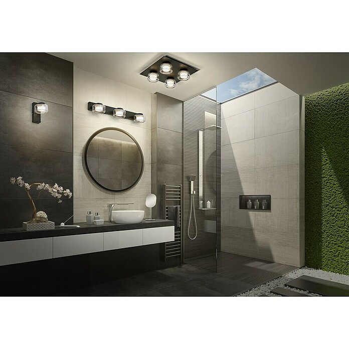 Ledvance Orbis Aplique de pared LED (11 W, L x An x Al: 30 x 13 x 9 cm, Negro, Blanco cálido, 2 ud.) | BAUHAUS