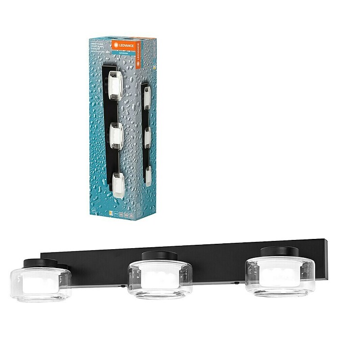 Ledvance Orbis Aplique de pared LED (55 W, L x An x Al: 50 x 12 x 9 cm, Negro, Blanco neutro, 3 ud.) | BAUHAUS