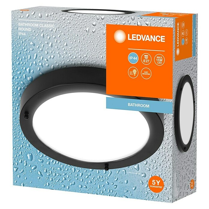 Ledvance Foco LED (Ø x Al: 31 x 8 cm, Blanco cálido, Negro, E27) | BAUHAUS