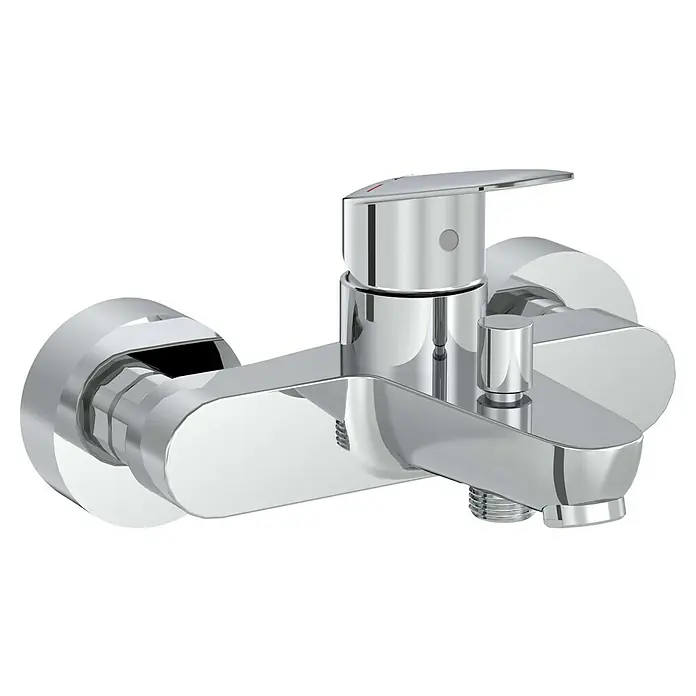 VitrA Flow Round Badewannenarmatur - Chrom, Glänzend - Moderner Chrom-Badewannenhahn mit Einhebelmischer und Umsteller.