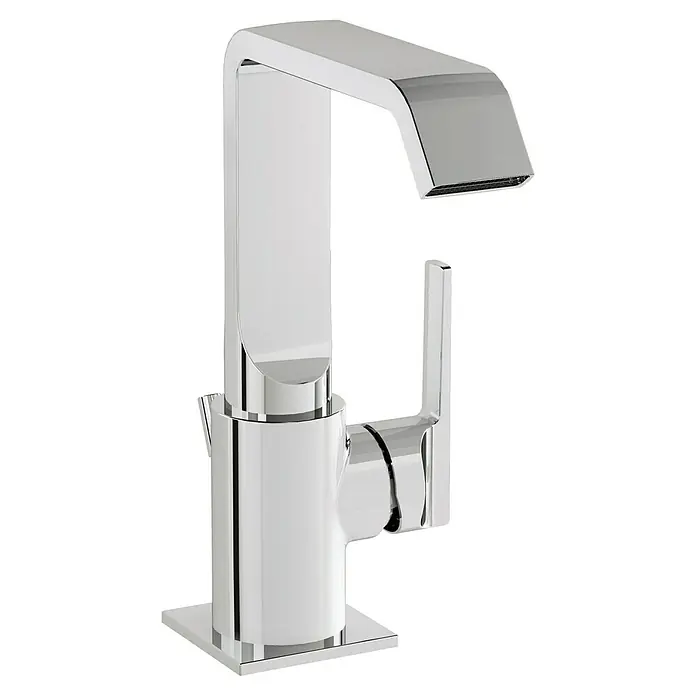 VitrA Suit Waschtischarmatur - Chrom, Glänzend, Mit Zugstange, Höhe: 20,6 cm - Eleganter Einhebel-Waschtischmischer aus Chrom.