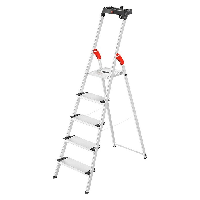 Hailo Stehleiter L80 Comfortline (Arbeitshöhe: 3,07 m, Belastbarkeit: 150 kg, Aluminium) | BAUHAUS