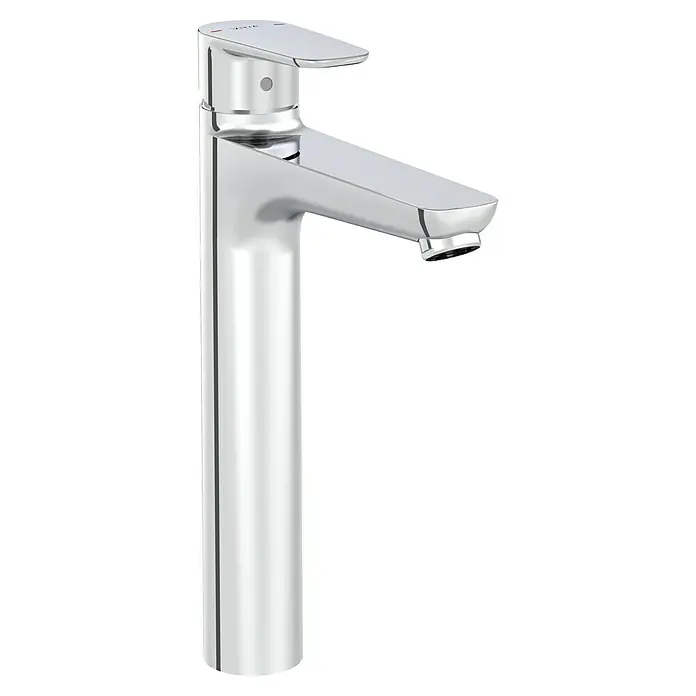VitrA Flow Soft Waschtischarmatur - Höhe: 29,3 cm, Ohne Zugstange, Chrom - Hoher, moderner Einhebel-Waschtischmischer aus Chrom.