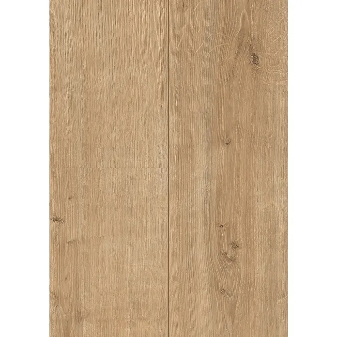 Egger Laminatmuster NatureSense - 297 x 327 x 8 mm, Landhausdiele, Ortega Eiche - Nahaufnahme von Laminatboden in Holzoptik mit Maserung und Astlöchern, ideal für modernes Wohndesign mit warmer Ausstrahlung.