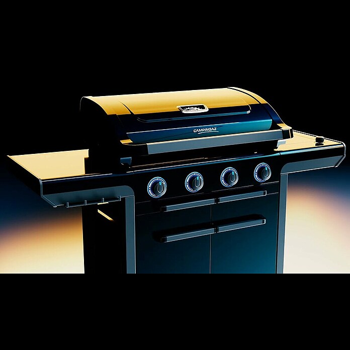 Campingaz Barbacoa de gas Onyx Premium + Piedra para pizza y cortador (Superficie de la parrilla (An x Pr): 61 x 46 cm, 3,4 kW, Número de quemadores: 4) | BAUHAUS