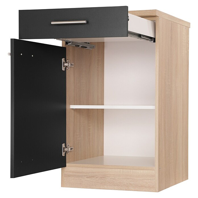 Respekta Merle Unterschrank (B x T x H: 50 x 60 x 84,8 cm, Schwarz) | BAUHAUS