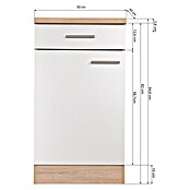Respekta Merle Unterschrank (B x T x H: 50 x 60 x 84,8 cm, Weiß) | BAUHAUS