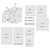 Respekta Merle Unterschrank (B x T x H: 50 x 60 x 84,8 cm, Weiß) | BAUHAUS