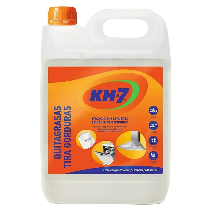 KH7 Quitagrasas - 5.000 ml, Bidón - KH-7 Quitagrasas: Limpieza potente de superficies de cocina y platos. Limpieza profesional sin gran esfuerzo.