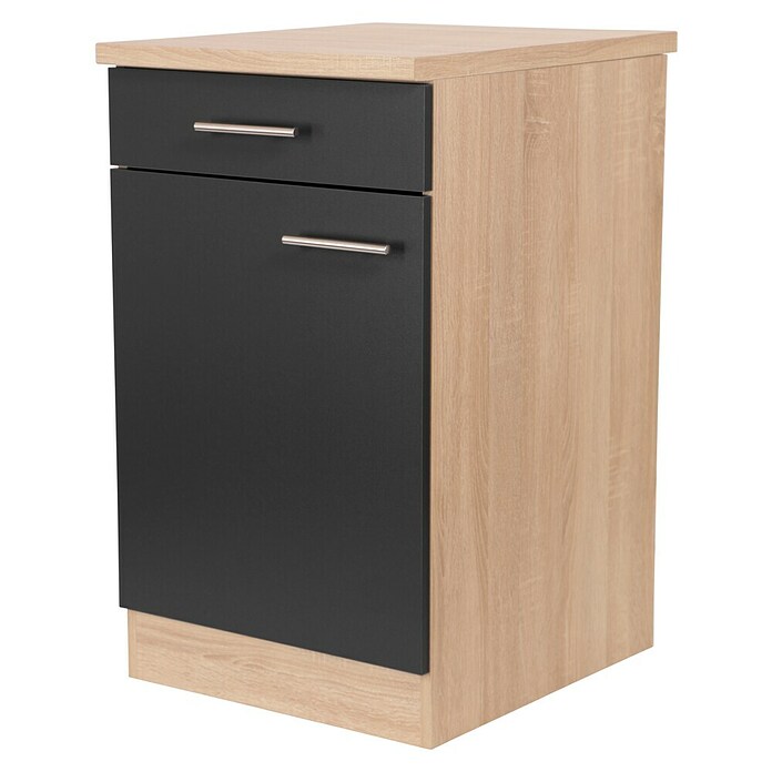 Respekta Merle Unterschrank (B x T x H: 50 x 60 x 84,8 cm, Schwarz) | BAUHAUS
