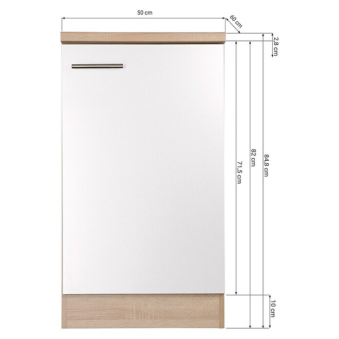 Respekta Merle Spülenunterschrank (B x T x H: 50 x 60 x 84,8 cm, Grau) | BAUHAUS