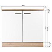 Respekta Merle Spülenunterschrank (B x T x H: 100 x 60 x 84,8 cm, Weiß) | BAUHAUS