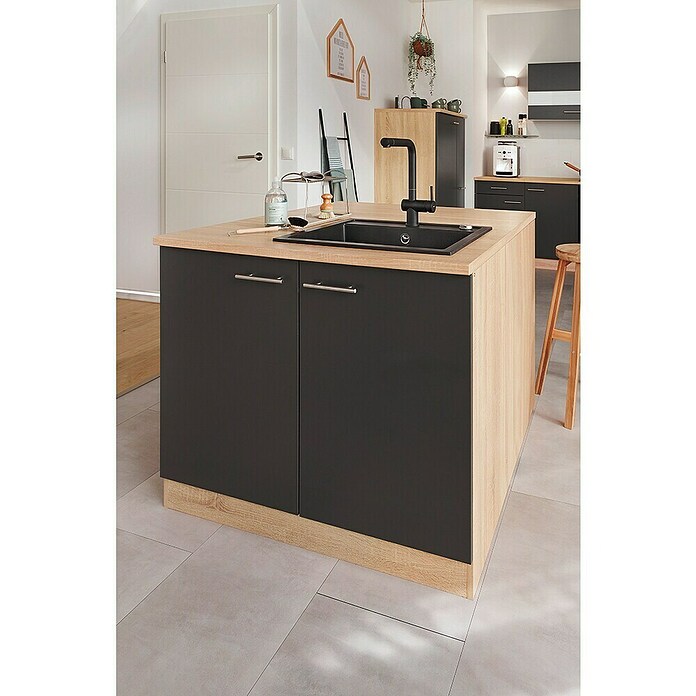 Respekta Merle Spülenunterschrank (B x T x H: 100 x 60 x 84,8 cm, Grau) | BAUHAUS