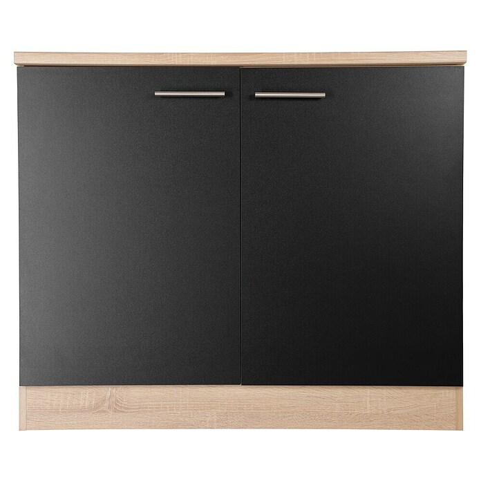 Respekta Merle Spülenunterschrank (B x T x H: 100 x 60 x 84,8 cm, Schwarz) | BAUHAUS