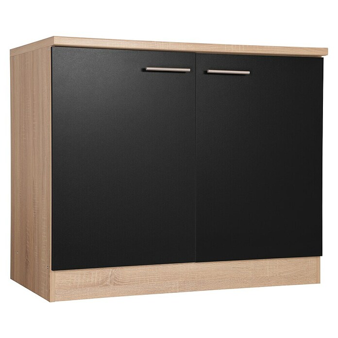 Respekta Merle Spülenunterschrank (B x T x H: 100 x 60 x 84,8 cm, Schwarz) | BAUHAUS