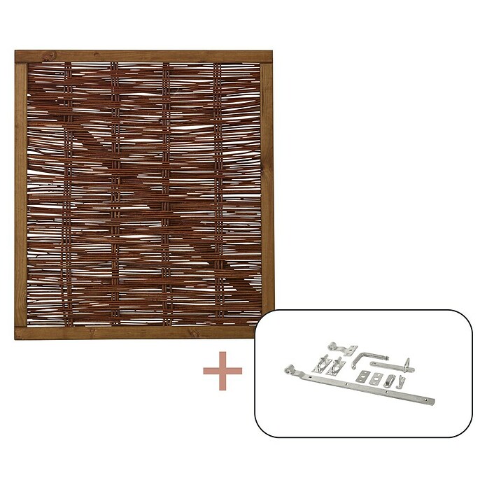 Plus Zauntor Weidezaun inkl. Beschläge (90 x 100 cm, Braun, Holz) | BAUHAUS