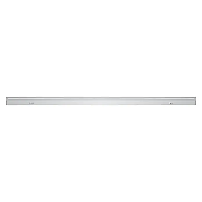 Alverlamp Regleta LED T5 - 12 W, L x An x Al: 90 x 3,7 x 2,2 cm, Blanco cálido - Un revestimiento de pared horizontal moderno en gris neutro, ideal para interiores contemporáneos y un diseño de habitación elegante.