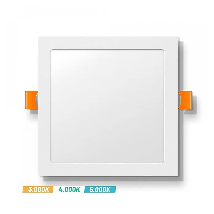 Alverlamp Foco downlight de superficie LED - 20 W, L x An x Al: 22 x 22 x 1,5 cm, Blanco cálido, Blanco - Plafón LED cuadrado con temperatura de color ajustable para una iluminación flexible en cualquier espacio.