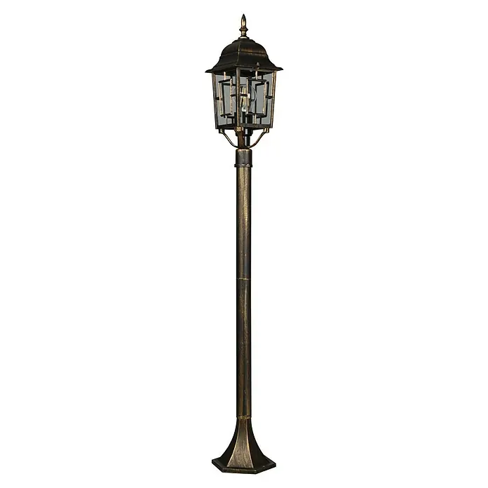 Trio Lighting Lámpara de pie para exterior Volturno - 60 W, Color del marco: Bronce, 17 x 15 x 100 cm, Sin bombillas - Farol con acabado antiguo.