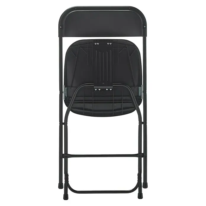 Silla de jardín Every - 46 x 50 x 80 cm, Negro, HDPE/Acero - Silla plegable negra desde la vista posterior. La robusta silla plegable es ideal para eventos y asientos adicionales.