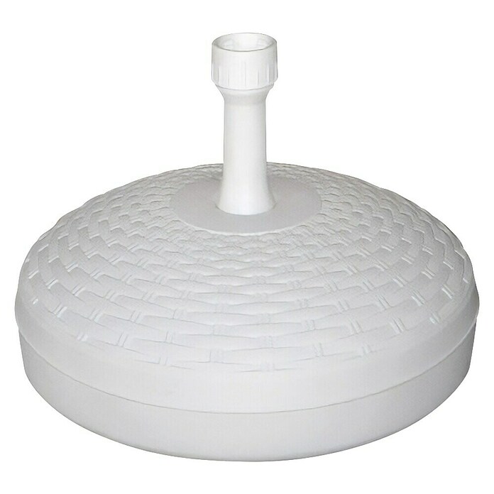 Base de parasol efecto ratán (Ø x Al: 45 x 26 cm, Blanco) | BAUHAUS