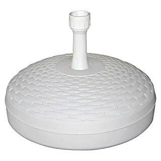 Base de parasol efecto ratán (Ø x Al: 45 x 26 cm, Blanco)