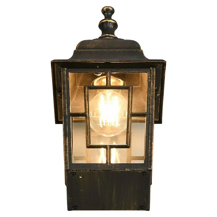 Trio Lighting Aplique exterior Volturno - 60 W, 19 x 15 x 30 cm, Bronce, IP44 - Esta rústica lámpara de pared con bombilla vintage ofrece una iluminación acogedora. Su diseño es robusto y atractivo.