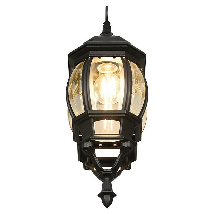 Trio Lighting Aplique exterior Elvo descendente (60 W, 24 x 18 x 49 cm, Negro, IP44, Descendente) | BAUHAUS