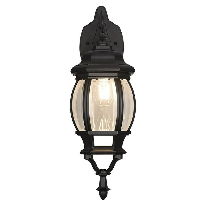 Trio Lighting Aplique exterior Elvo descendente (60 W, 24 x 18 x 49 cm, Negro, IP44, Descendente) | BAUHAUS
