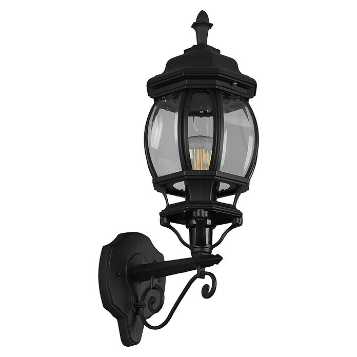 Trio Lighting Aplique exterior Elvo ascendente (60 W, Negro, IP44, Ascendente) | BAUHAUS