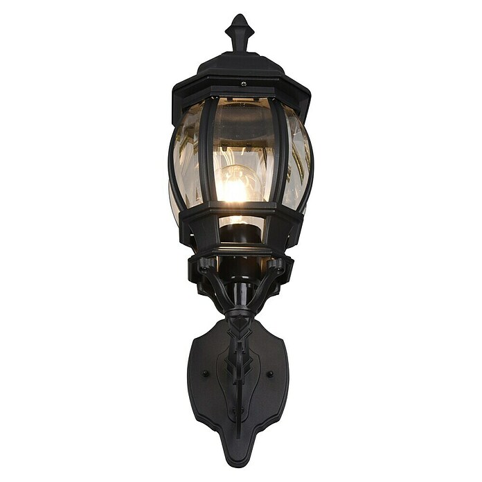 Trio Lighting Aplique exterior Elvo ascendente (60 W, Negro, IP44, Ascendente) | BAUHAUS