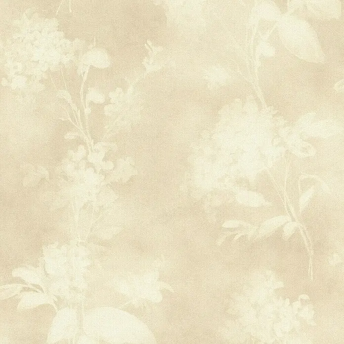 Rasch Florentine IV Vliestapete Dezente Blümchen - Beige, Floral, 10,05 x 0,53 m - Helles beiges Textilmaterial mit zarten, verblassten Blumenmustern.