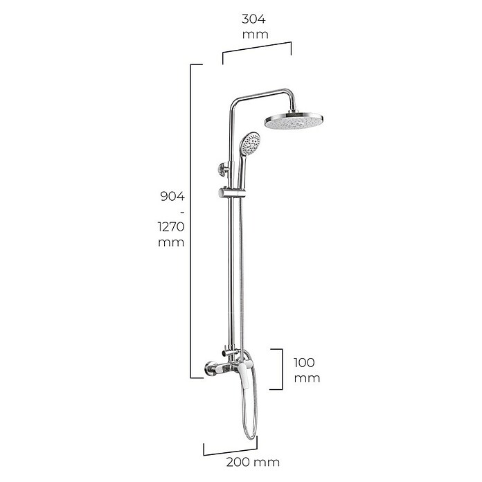 Sistema de ducha Altea (Grifo monomando, Distancia entre orificios: 15 cm, Número de tipos de chorro: 3 ud., Cromo) | BAUHAUS
