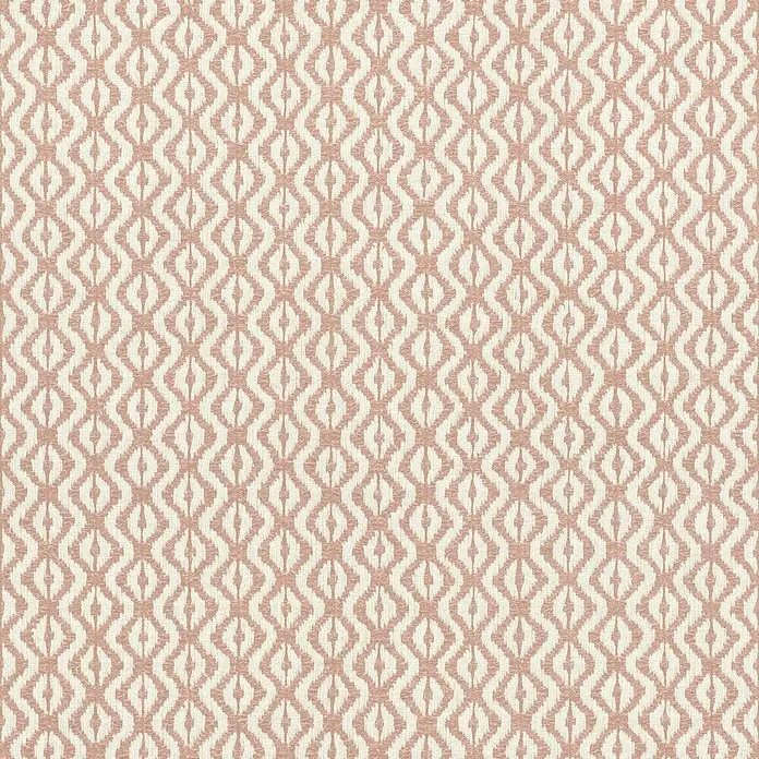 Rasch Beachhouse Vliestapete Allover-Design - Rosa, Grafisch, 10,05 x 0,53 m - Gewebter geometrischer Ikat-Musterstoff in Altrosa und Creme.