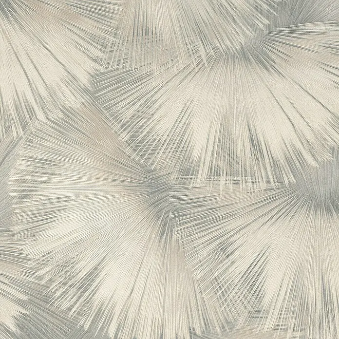 Rasch Incanto Vliestapete Fächer - Beige-Grau, Grafisch, 10,05 x 0,53 m - Texturiertes Material mit einem abstrakten, strahlenförmigen Muster aus feinen Linien in gedämpftem Beige und Grau.