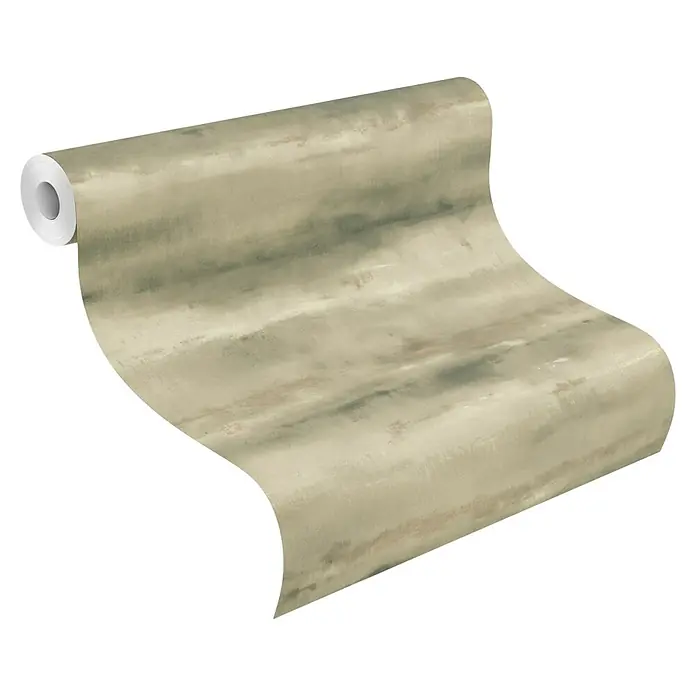 Rasch Florentine IV Vliestapete Shadows - Grünbeige, Grafisch, 10,05 x 0,53 m - Tapetenrolle mit abstraktem, erdigem Muster in Naturbeige, Graugrün und dezenten Rosttönen.